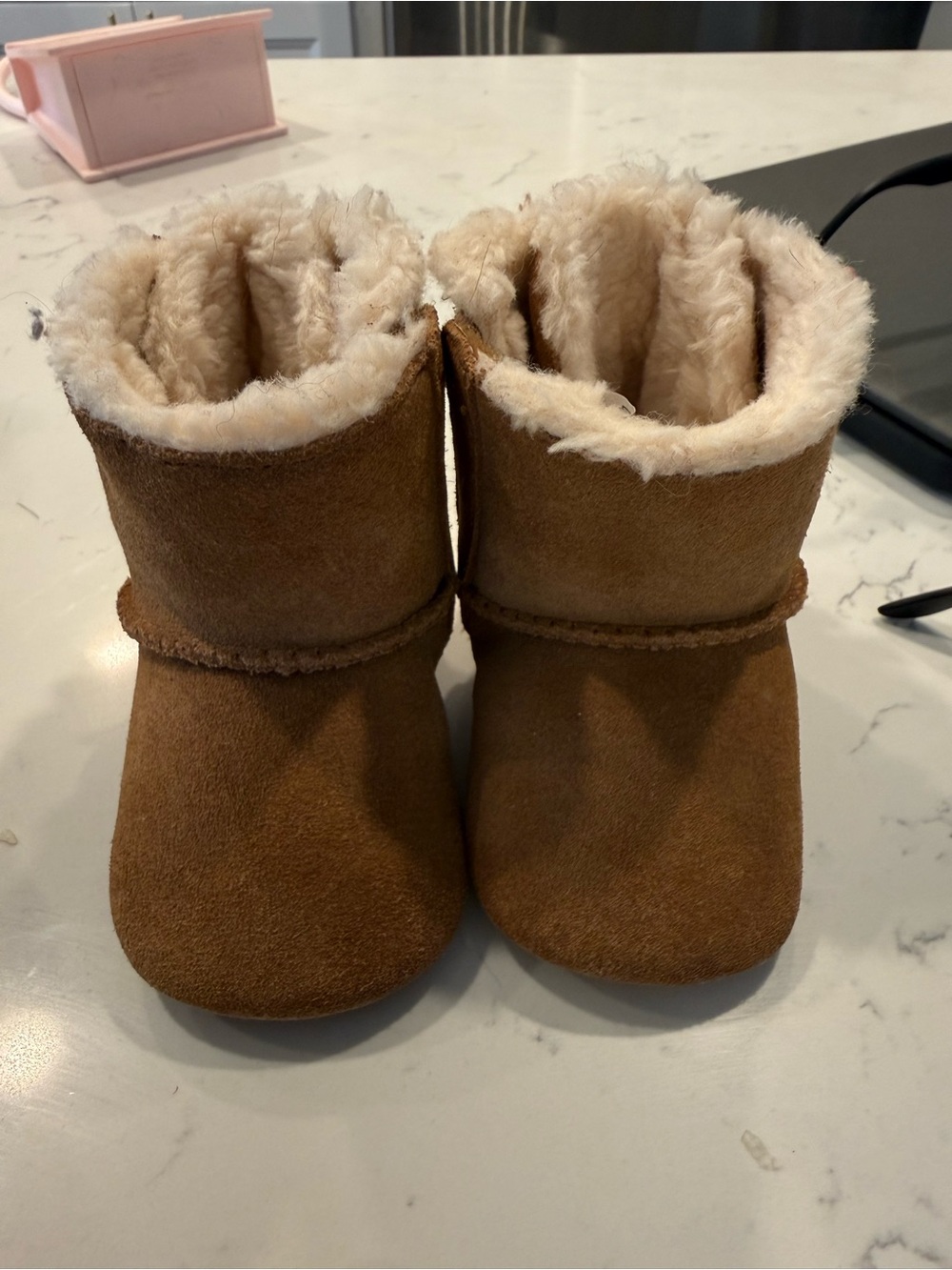 UGG Toddler Chestnut Sheepskin-Lined Booties